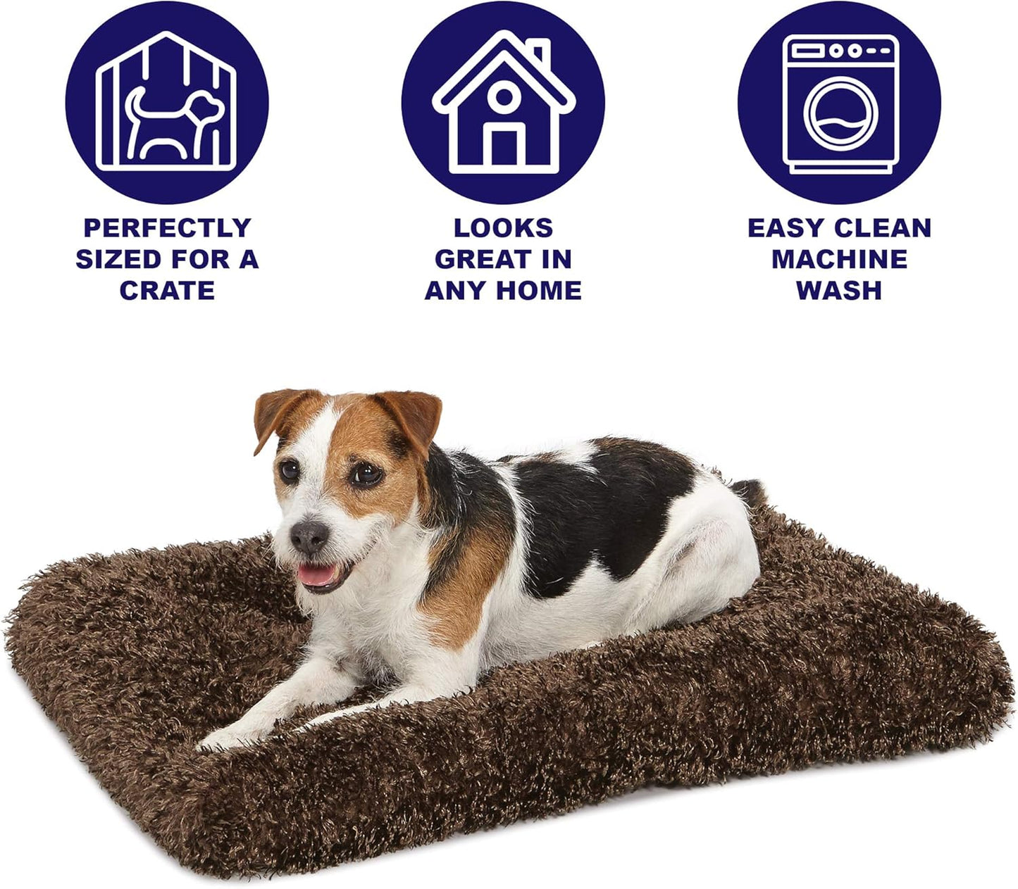 Deluxe Coco Chic Pet Bed - Ultra-Soft, Overstuffed, Machine Washable, Suitable for 24-Inch Crate