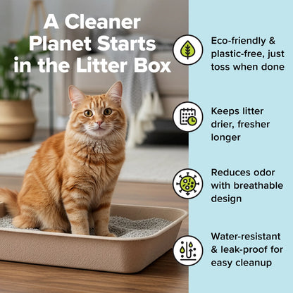 Premium Eco-Friendly Large Cat Sifter Litter Box with Scoop - Set of 6