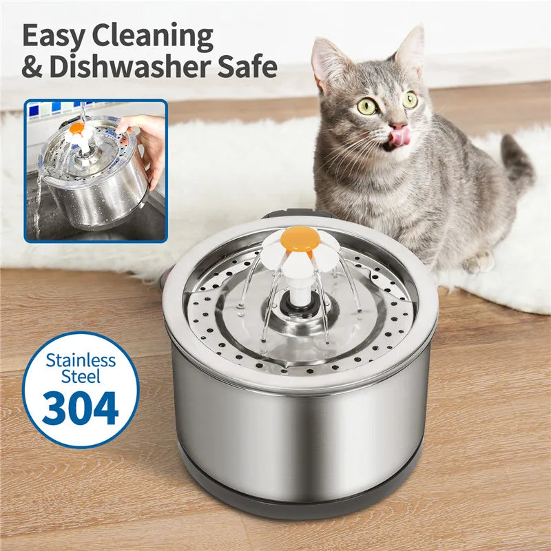 Quickly Transportable Pet Automatic Drinking Fountain Stainless Steel for Pet Cat Dog Feeder Drink Bowl Dog Drinking Fountain
