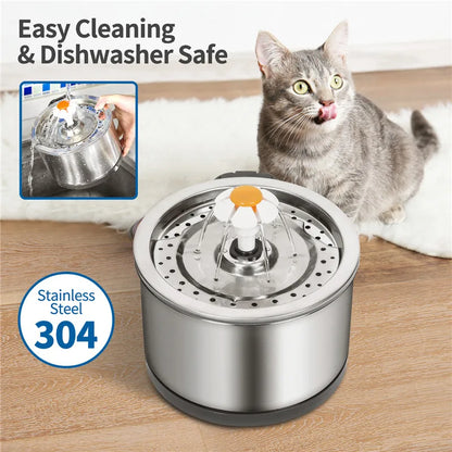 Quickly Transportable Pet Automatic Drinking Fountain Stainless Steel for Pet Cat Dog Feeder Drink Bowl Dog Drinking Fountain