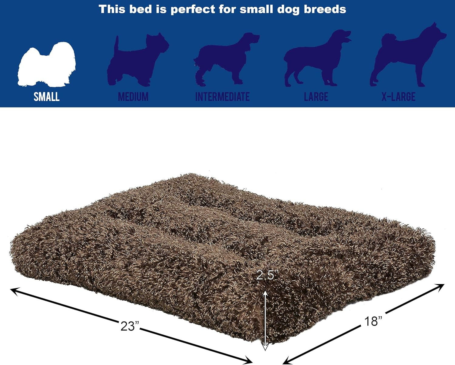Deluxe Coco Chic Pet Bed - Ultra-Soft, Overstuffed, Machine Washable, Suitable for 24-Inch Crate