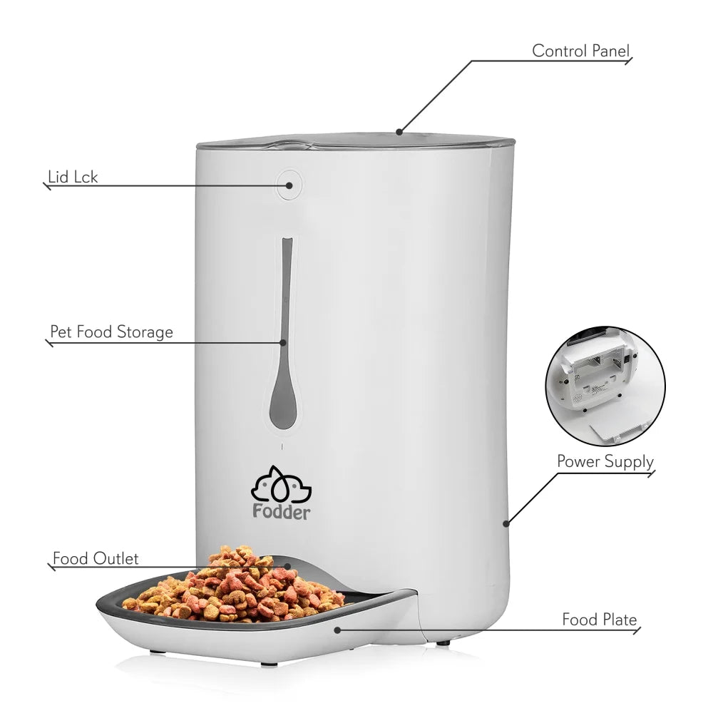 SLAPF30 - Smart Automatic Pet Food Dispenser with Digital Features and Voice Message Playback
