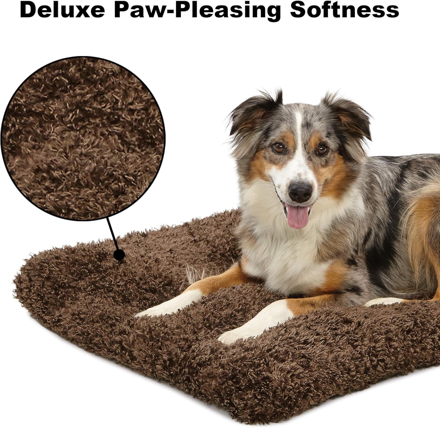 Deluxe Coco Chic Pet Bed - Ultra-Soft, Overstuffed, Machine Washable, Suitable for 24-Inch Crate